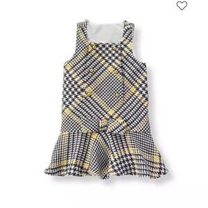 Janie and Jack Yellow and Black Plaid Kids Dress